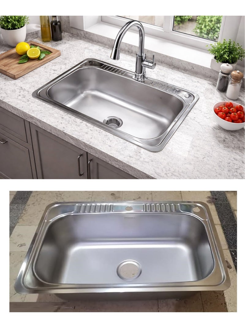 Shams Kitchen sink 80 x 50 cm with accessories - Image 1